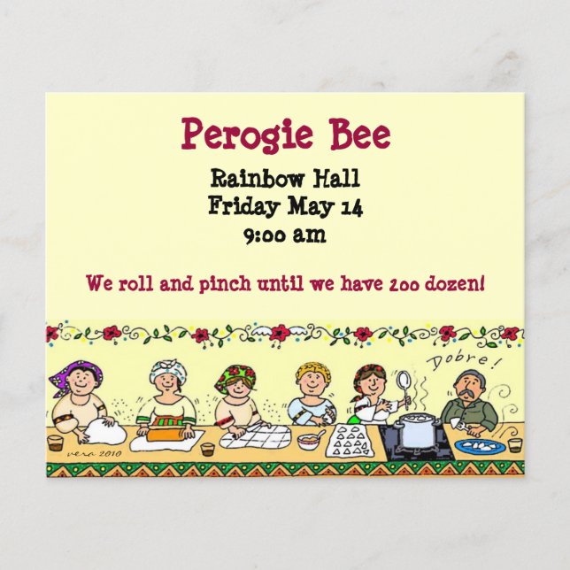 Ukrainska Pyrohy Perogie Varenyky Pierogie Flygblad (Framsidan)