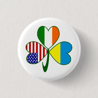 Ukrainska Shamrockflaggan Knapp