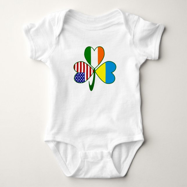 Ukrainska Shamrockflaggan Tee Shirt (Framsida)