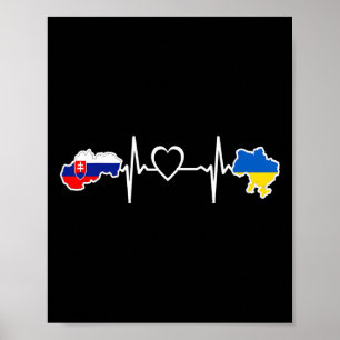 Ukrainska Slovakiska Flagga - Ukraina Slovakien Hj Poster
