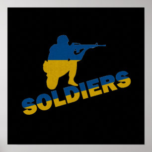 ukrainska soldater, Ukrainas Flagga Poster