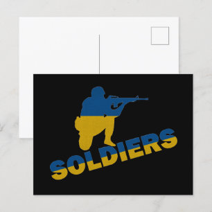 ukrainska soldater, Ukrainas Flagga Vykort