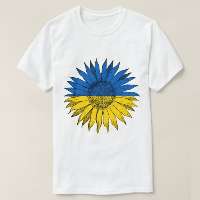 Ukrainska solrosartiklar t shirt (Design framsida)