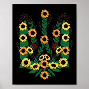 Ukrainska solrosor som bildar Ukrainas statsvapen Poster