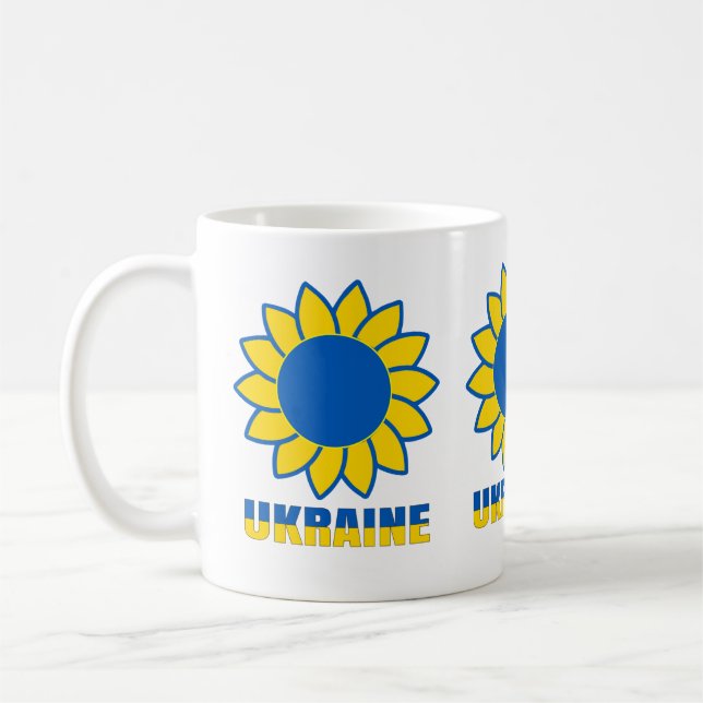  Ukrainska solrosor T-Shirt Truckerkeps Wham-O för Kaffemugg (Vänster)