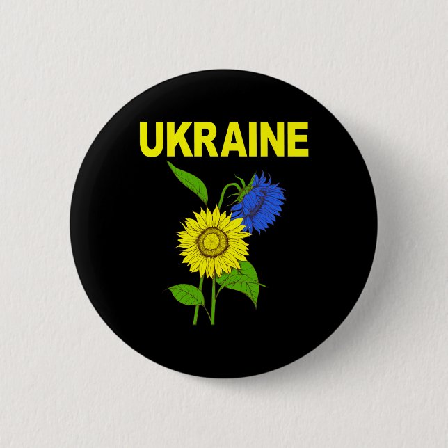 Ukrainska solrosor Traditionell symbol för Ukraina Knapp (Framsida)