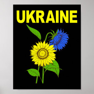 Ukrainska solrosor Traditionell symbol för Ukraina Poster