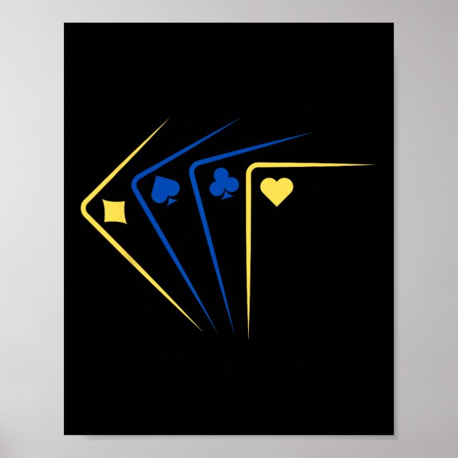 Ukrainska spelkort Ess Flagga Solidaritet  Poster (Framsidan)