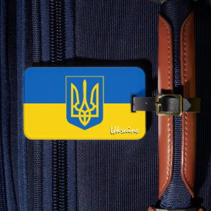 ukrainska språktagare, patriotiska ukrainska Flagg Bagagebricka