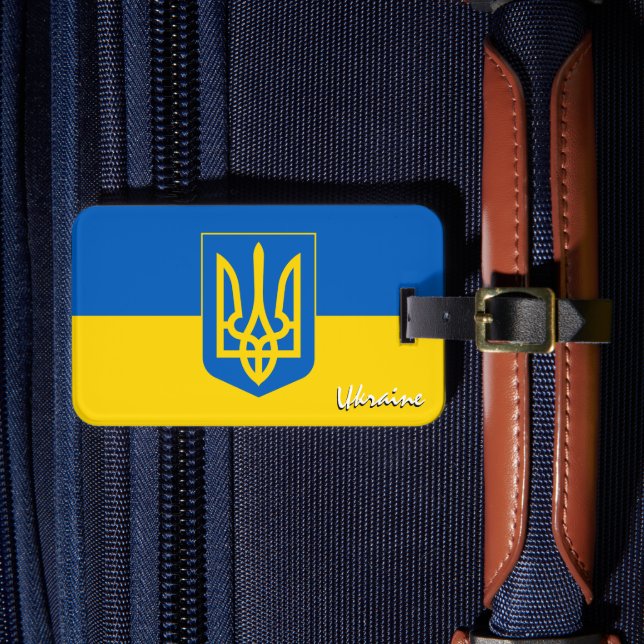 ukrainska språktagare, patriotiska ukrainska Flagg Bagagebricka (Framsida Insitu 4)