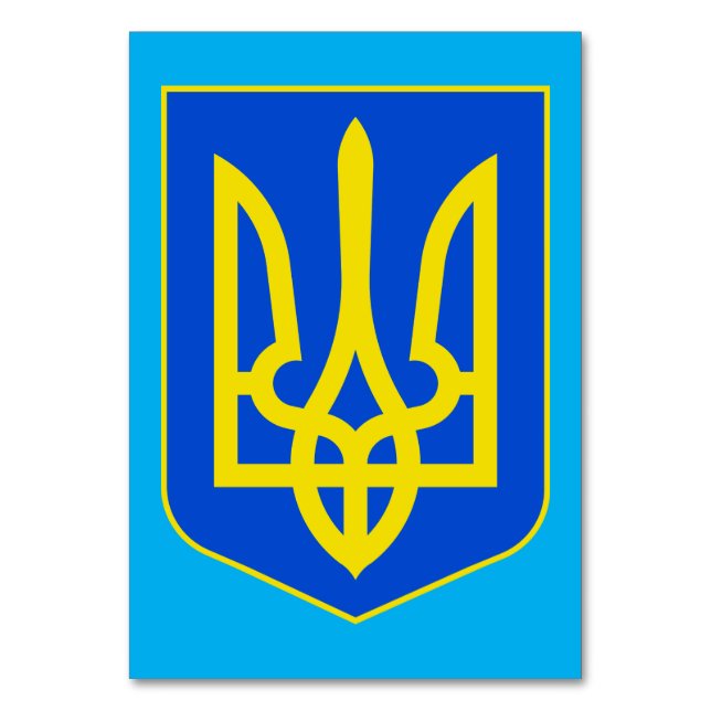 Ukrainska statsvapen Gyllene Treudd Finkonst Bordsnummer (Framsidan)