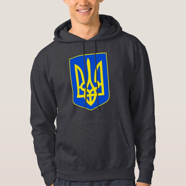 Ukrainska statsvapnet Gyllene treudd Finkonst Hoodie (Framsida)