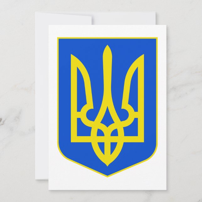 Ukrainska statsvapnet Gyllene treudd Finkonst Julkort (Framsida)