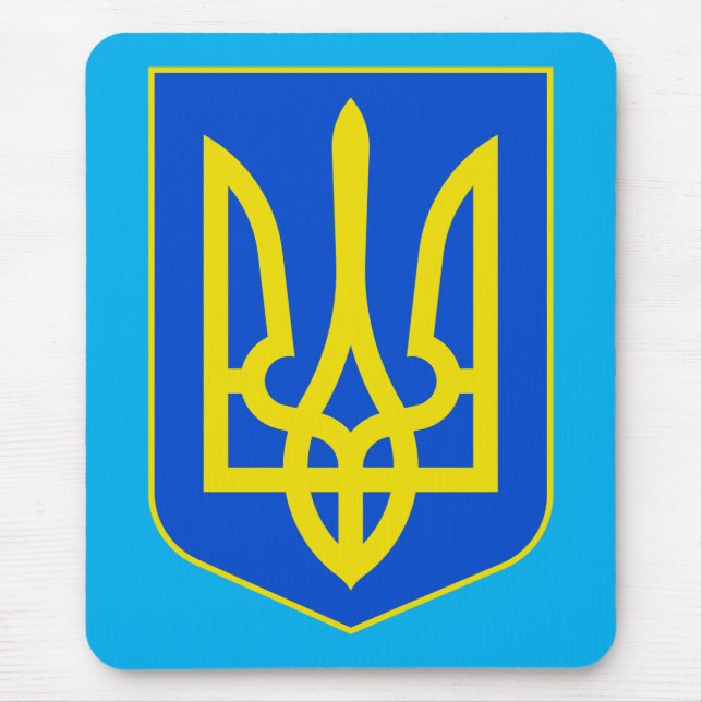 Ukrainska statsvapnet Gyllene treudd Finkonst Musmatta (Framsidan)