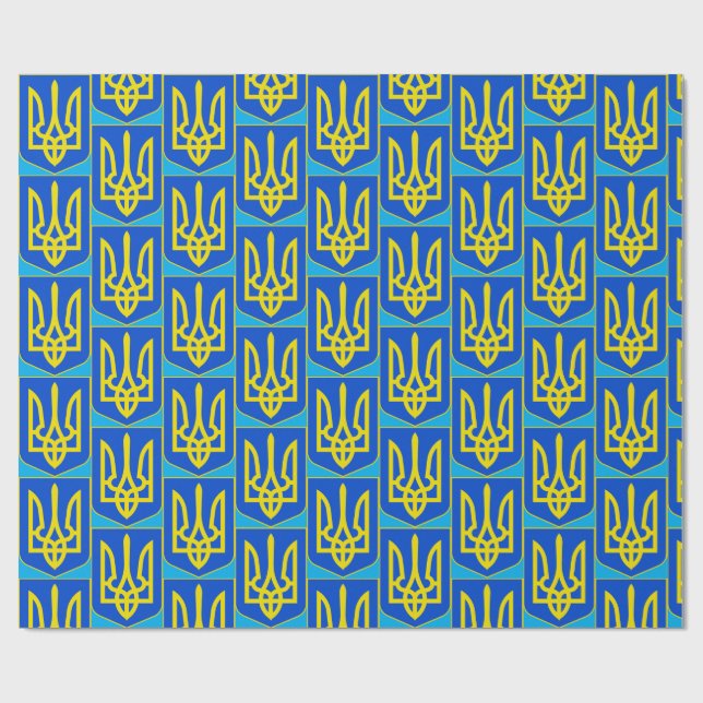 Ukrainska statsvapnet Gyllene treudd Finkonst Presentpapper (Platt)