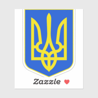 Ukrainska statsvapnet Gyllene Tryzub konsthantverk Klistermärken