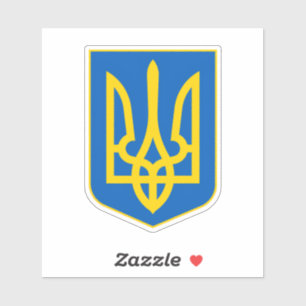 Ukrainska statsvapnet. Truzyb. Jag stöder Ukraina. Klistermärken