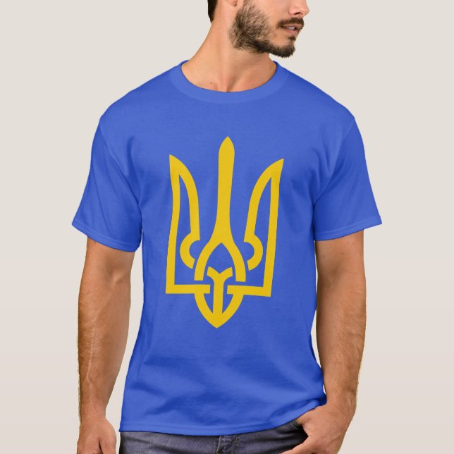Ukrainska symbolen Ukraina Tryzub T Shirt (Framsida)