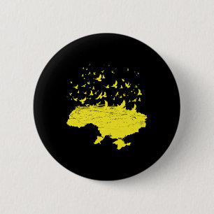 Ukrainska symboler Ukrainska Ukraina Karta Fri Fåg Knapp