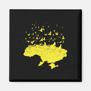 Ukrainska symboler Ukrainska Ukraina Karta Fri Fåg Magnet