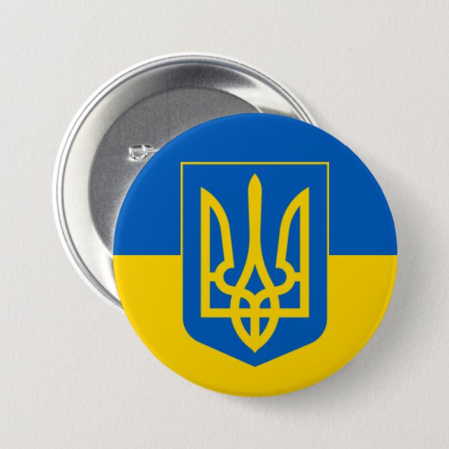 Ukrainska Trident Knapp (Framsida & baksida)