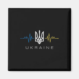 Ukrainska Tryzub-flaggans hjärtslag - Ukrainas tre Magnet