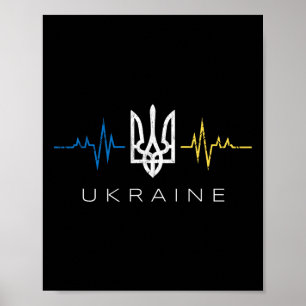 Ukrainska Tryzub-flaggans hjärtslag - Ukrainas tre Poster