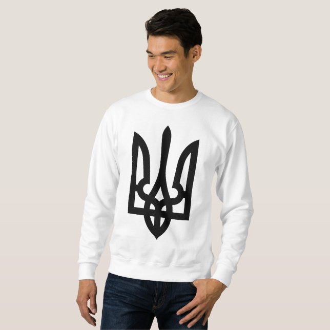 Ukrainska Tryzub Lång Ärmad Tröja (Hel framsida)