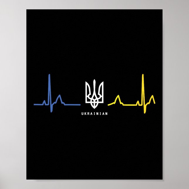 Ukrainska Tryzub Ukraina Flagga Trident Zelensky H Poster (Framsidan)