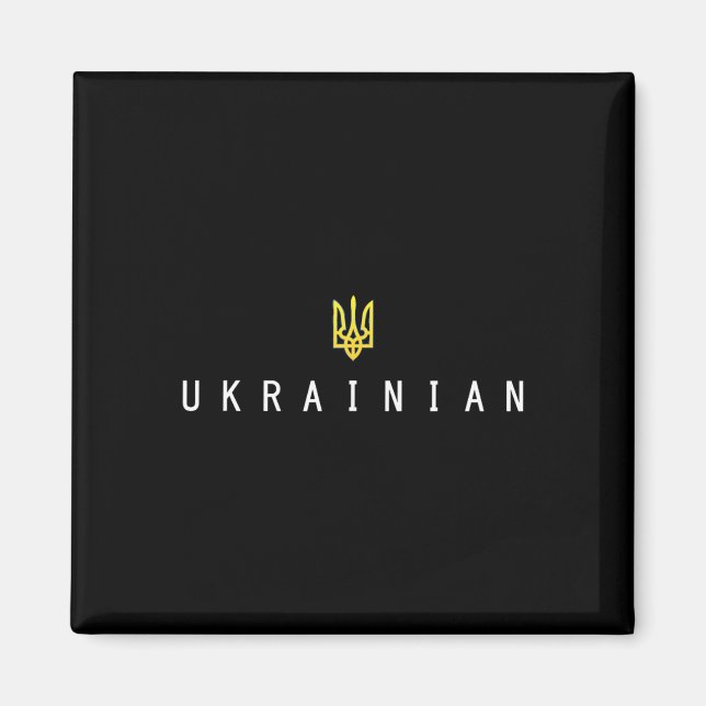 Ukrainska Tryzub Zelenskyj Ukraina Trident Militär Magnet (Framsidan)