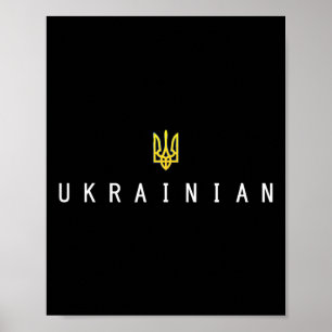 Ukrainska Tryzub Zelenskyj Ukraina Trident Militär Poster
