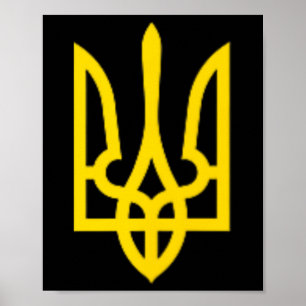 Ukrainska Ukraina Trident Zelensky Guld Trident Poster