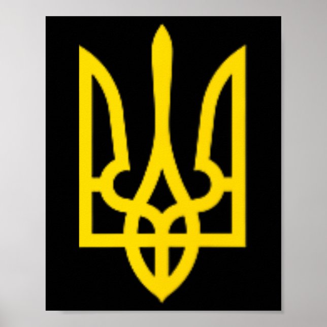 Ukrainska Ukraina Trident Zelensky Guld Trident  Poster (Framsidan)