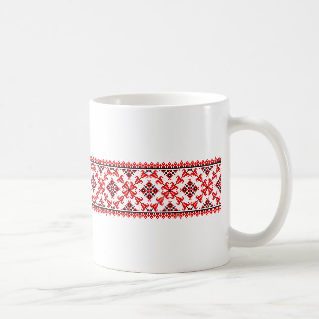 ukrainska Vyshyvanka Design Kaffemugg (Höger)
