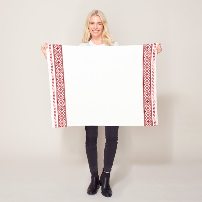 Ukrainska Vyshyvanka Embroized Blanket Fleecefilt (På plats)