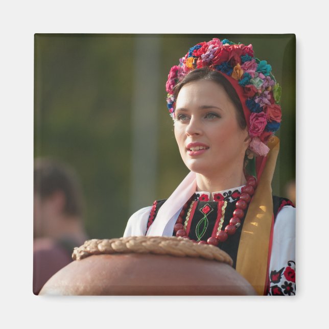 Ukrainska Woman Bread och Salt Magnet (Framsidan)