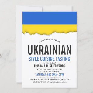 Ukrainskt Cuisine Party Flagga Inbjudan