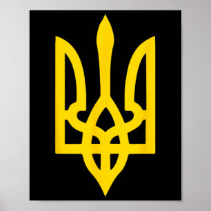 Ukrainskt flaggmärke symbol logotyp Ukraina Poster