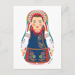 ukrainskt Matryoshka-vykort Vykort
