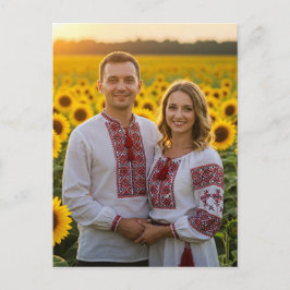 ukrainskt par Kärlek Solblommor vykort
