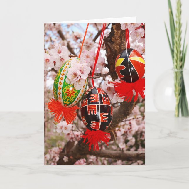 Ukrainskt påskPysanka kort (Framsida)