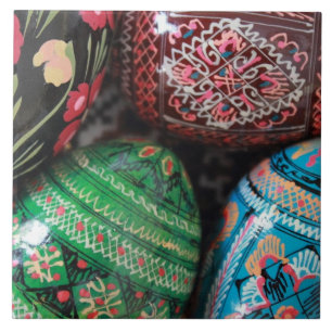 Ukrainskt pysanky - påskägg kakelplatta