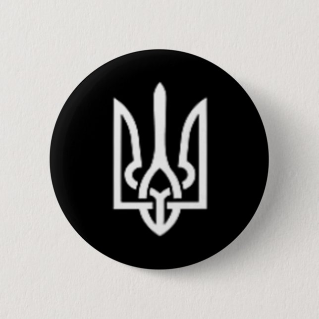 Ukrainskt treuddssymbol - Ukraina Tryzub Patrioter Knapp (Framsida)