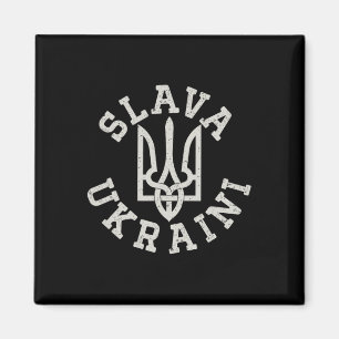 Ukrainskt Trident-emblem Rädda Ukraina Motstå Slav Magnet