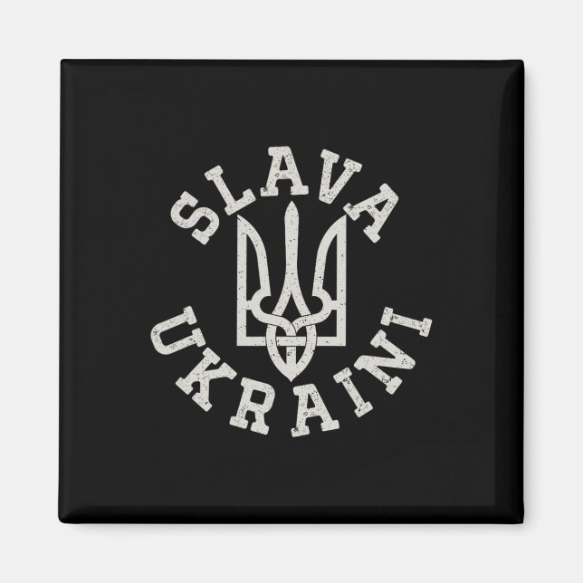 Ukrainskt Trident-emblem Rädda Ukraina Motstå Slav Magnet (Framsidan)