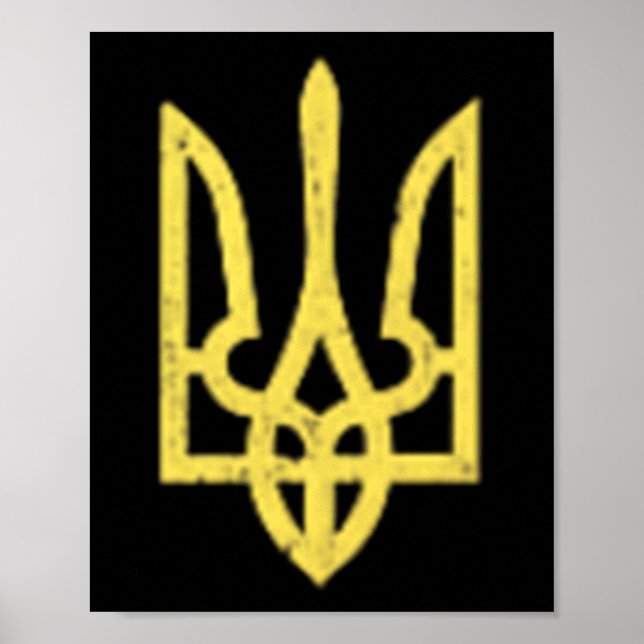 Ukrainskt Trident-symbol - Ukraina stöd patriot Poster (Framsidan)