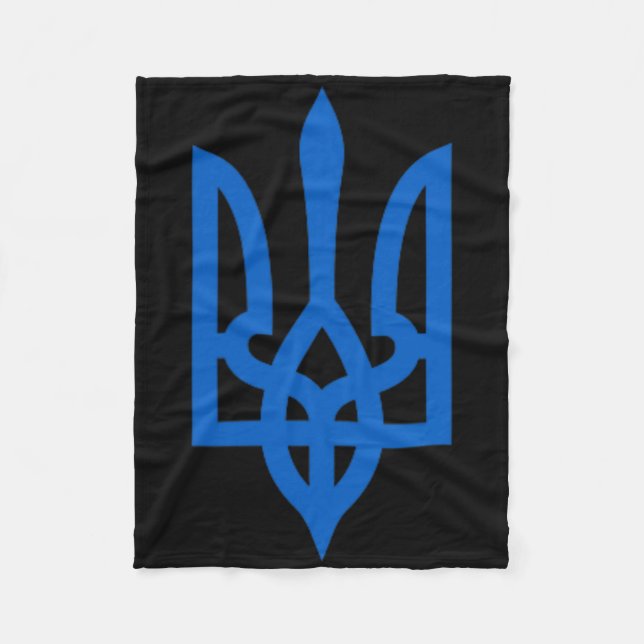 Ukrainskt Tryzub-symbol på hjärtat Fleecefilt (Framsidan)