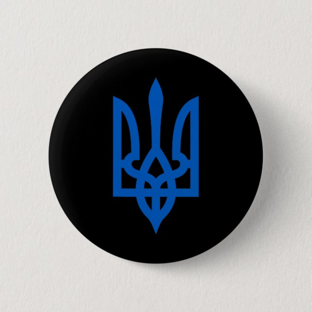 Ukrainskt Tryzub-symbol på hjärtat Knapp (Framsida)