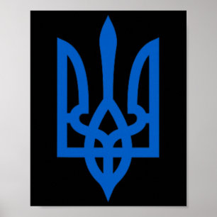 Ukrainskt Tryzub-symbol på hjärtat Poster