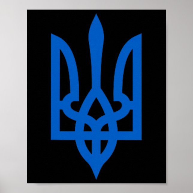 Ukrainskt Tryzub-symbol på hjärtat  Poster (Framsidan)